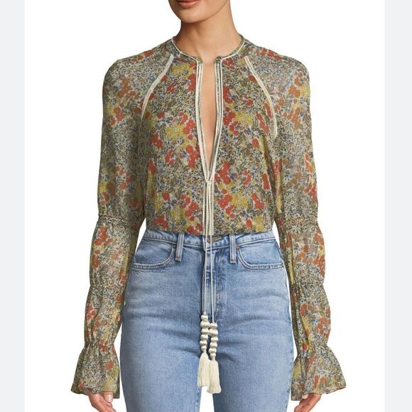 Alexis Samera Floral Long Sleeve Top Blouse - Picture 1 of 10